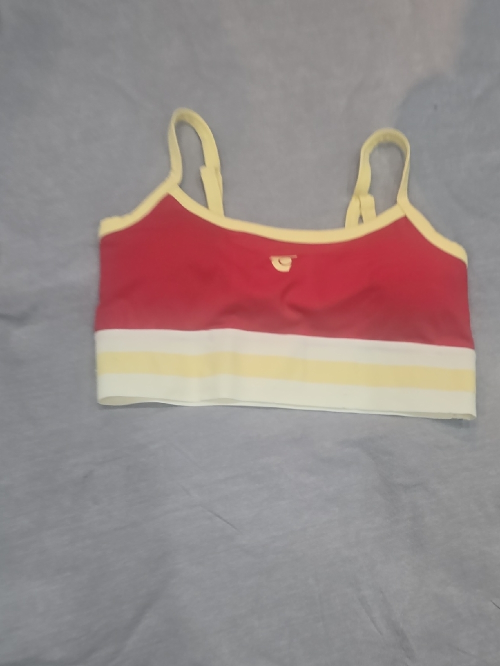Tretorn Red Swim Bralette with Pale Yellow Trim